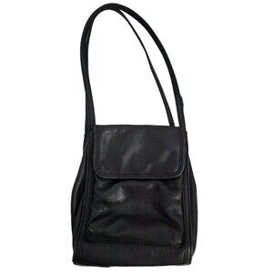 FOSSIL Black Leather Purse Shoulder Bag Two Straps Genuine Fossil